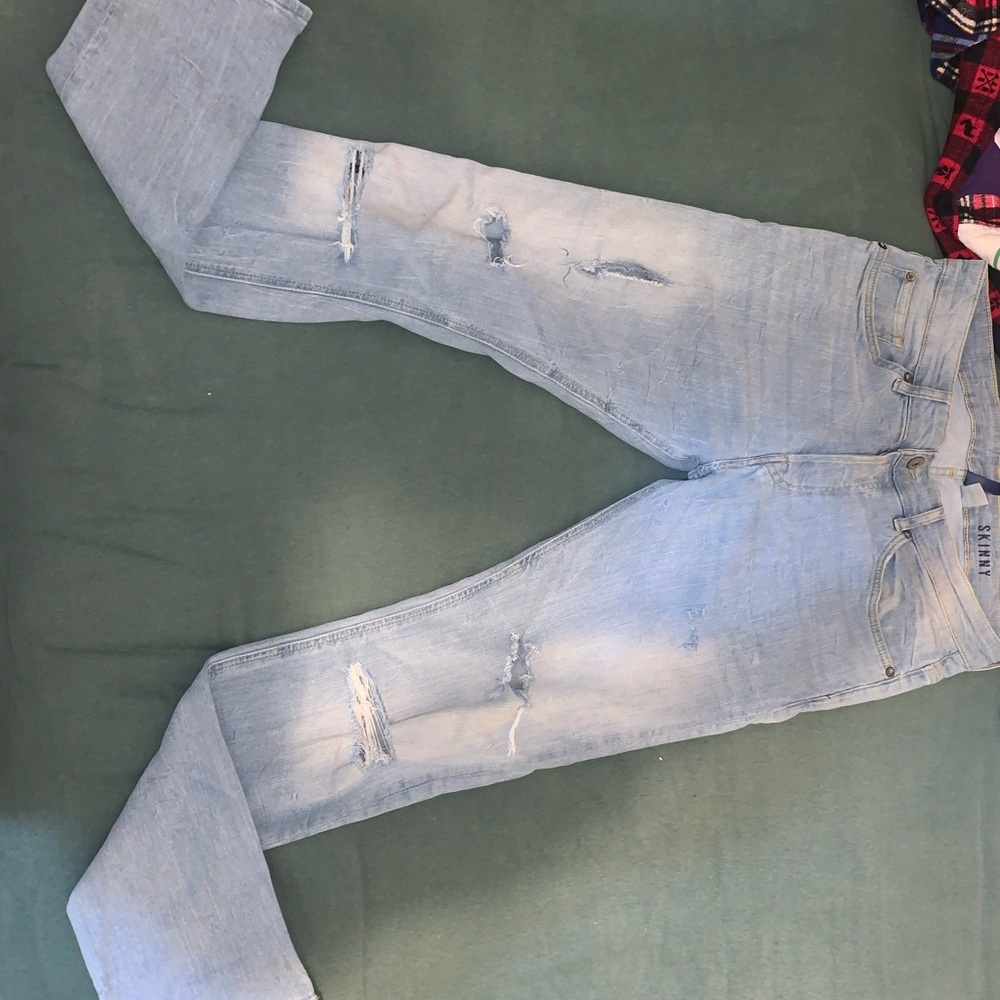 H&M Bleached Sz 31 Skinny Jeans Ripped